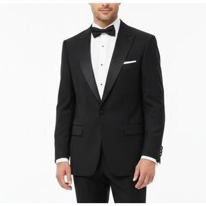 Vintage Giorgio Patrino 100% Wool Tuxedo Jacket - 42L (Tailored Sleeves)